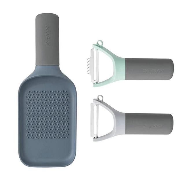 BergHOFF – Leo Peeler and Grater Set with Zester– Grey, Mint & Blue – 3 Piece Set