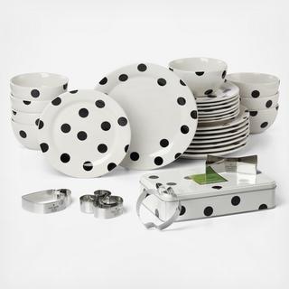 Deco Dot 25-Piece Dinnerware Set, Service for 8