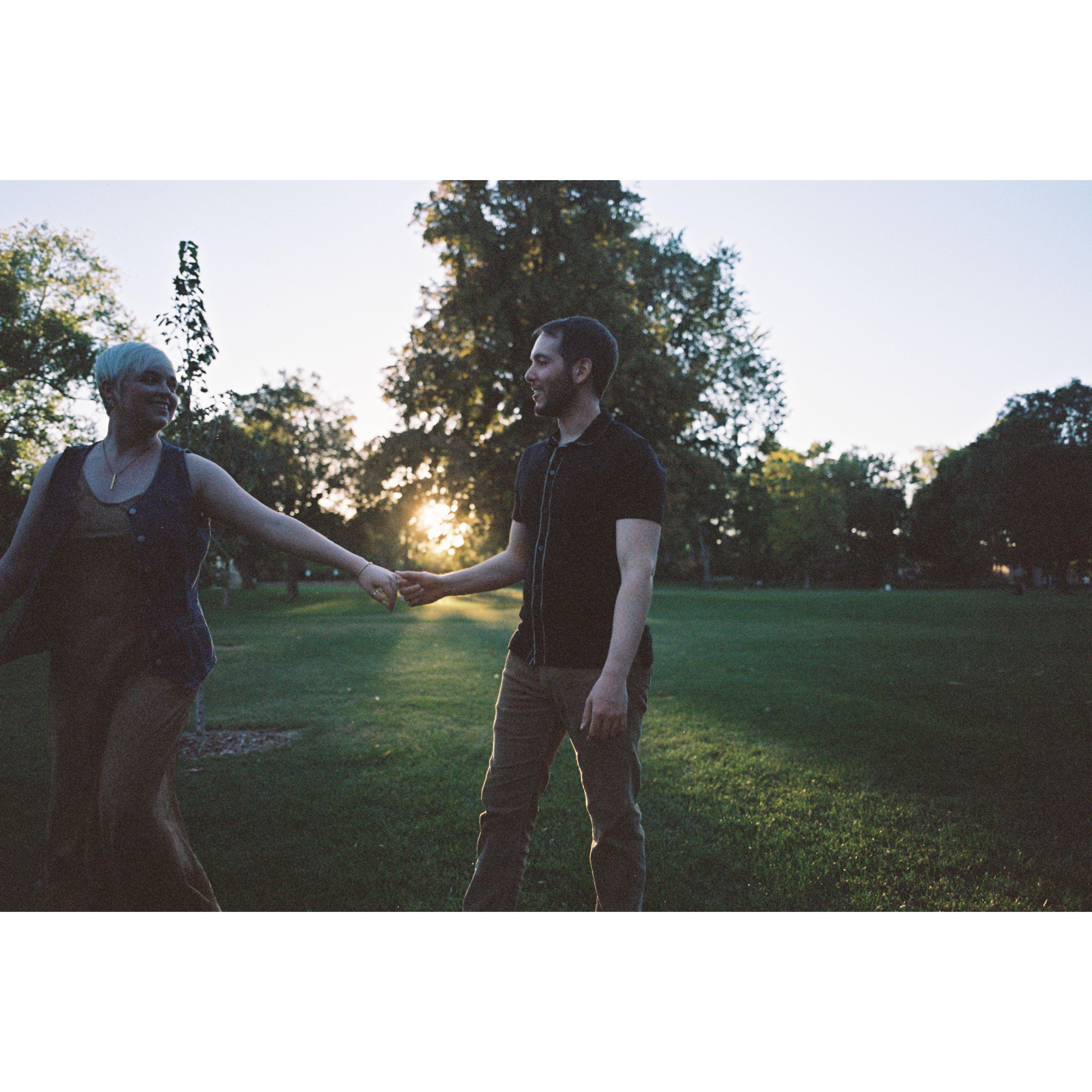 Ben being a trooper through engagement photos