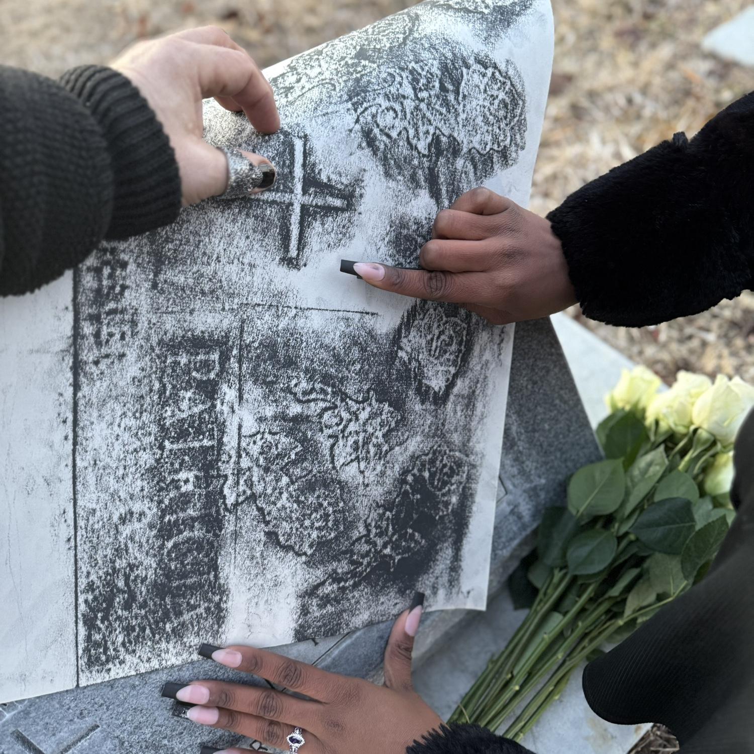 Brock took me gravestone rubbing to see his grandparents❤️❤️