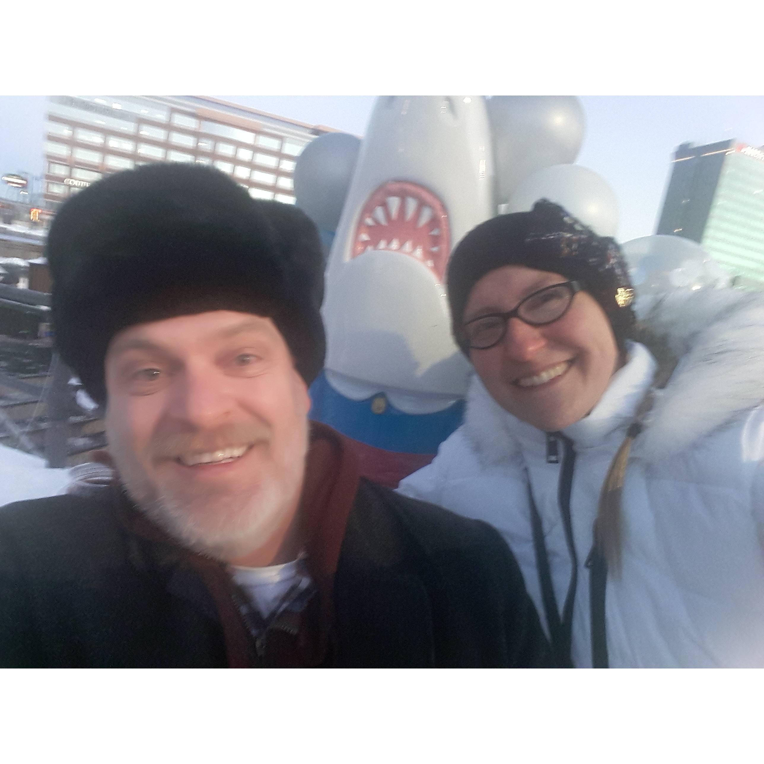 With "Shark Girl" at Canalside, Buffalo, 2022