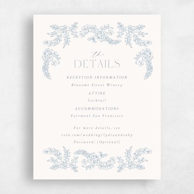 Blue Floral Wedding Enclosure - Petalo