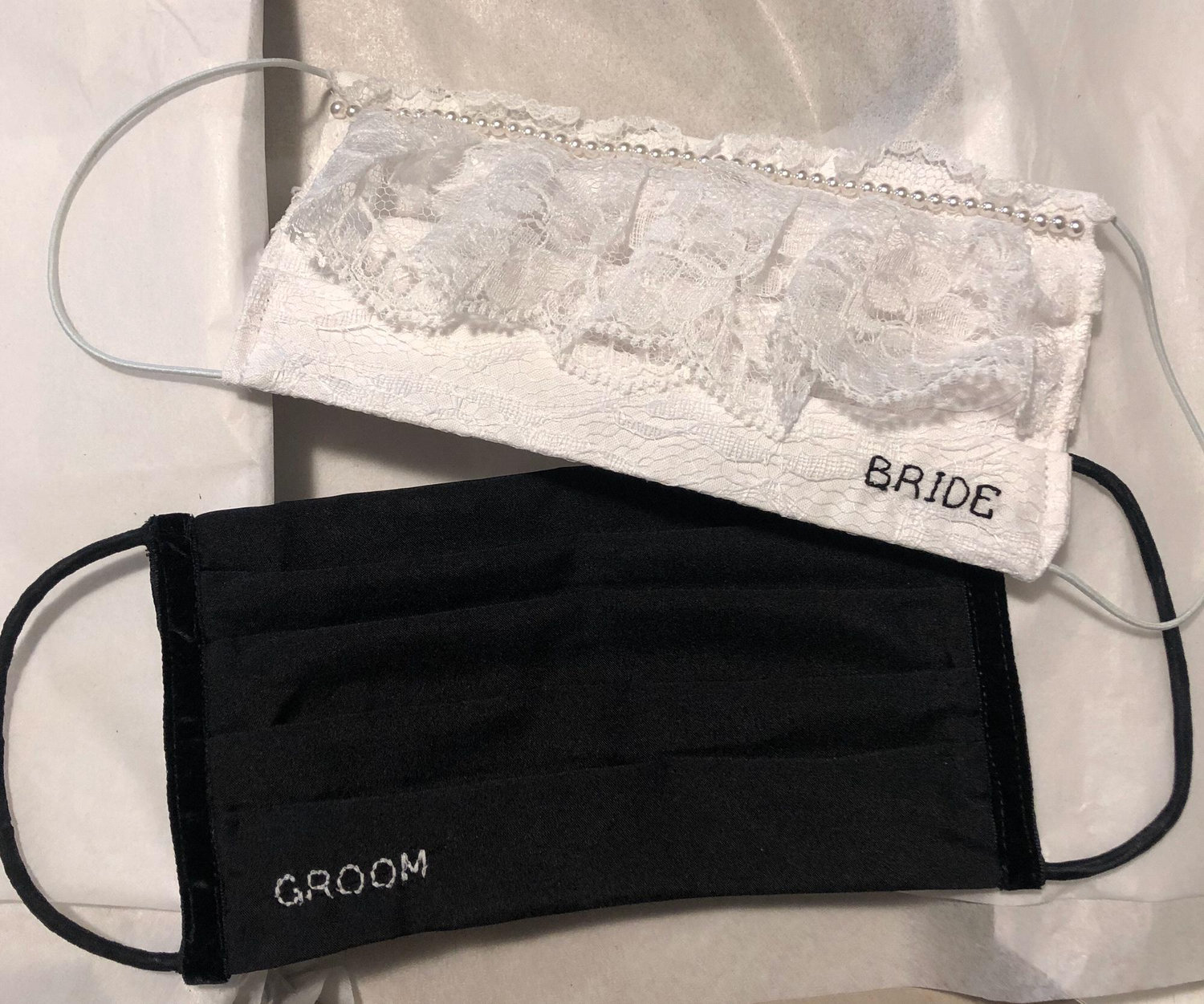 Every Corona wedding needs His & Hers face masks!