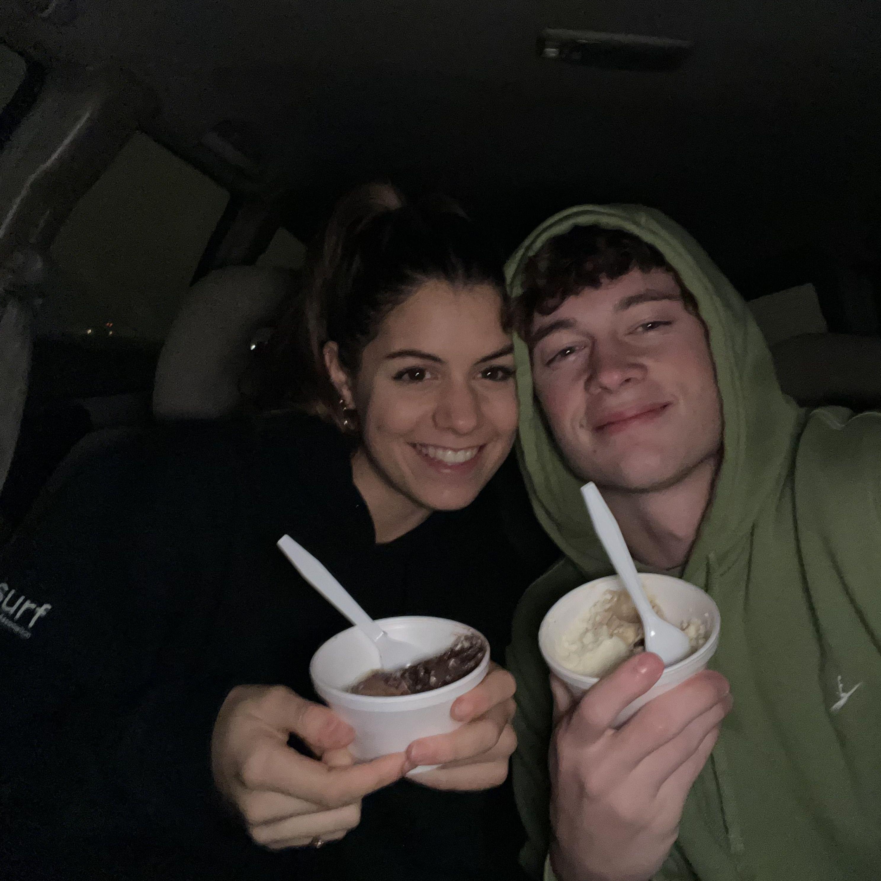 Lots of ice cream dates! Zach's college apartment was right down the road from our favorite ice cream shop, Silver Dipper