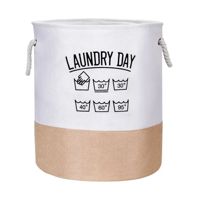 Garnen 80L Large Laundry Basket Hamper, Foldable Round Laundry Bag Basket With Handle, Collapsible Dirty Clothes Organizer For Laundry Dorm Room