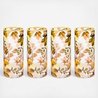 Wild Rose Highball Glass, Set of 4