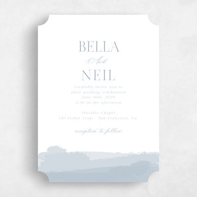 Blue Ticket Wedding Invitation - Saif Portrait