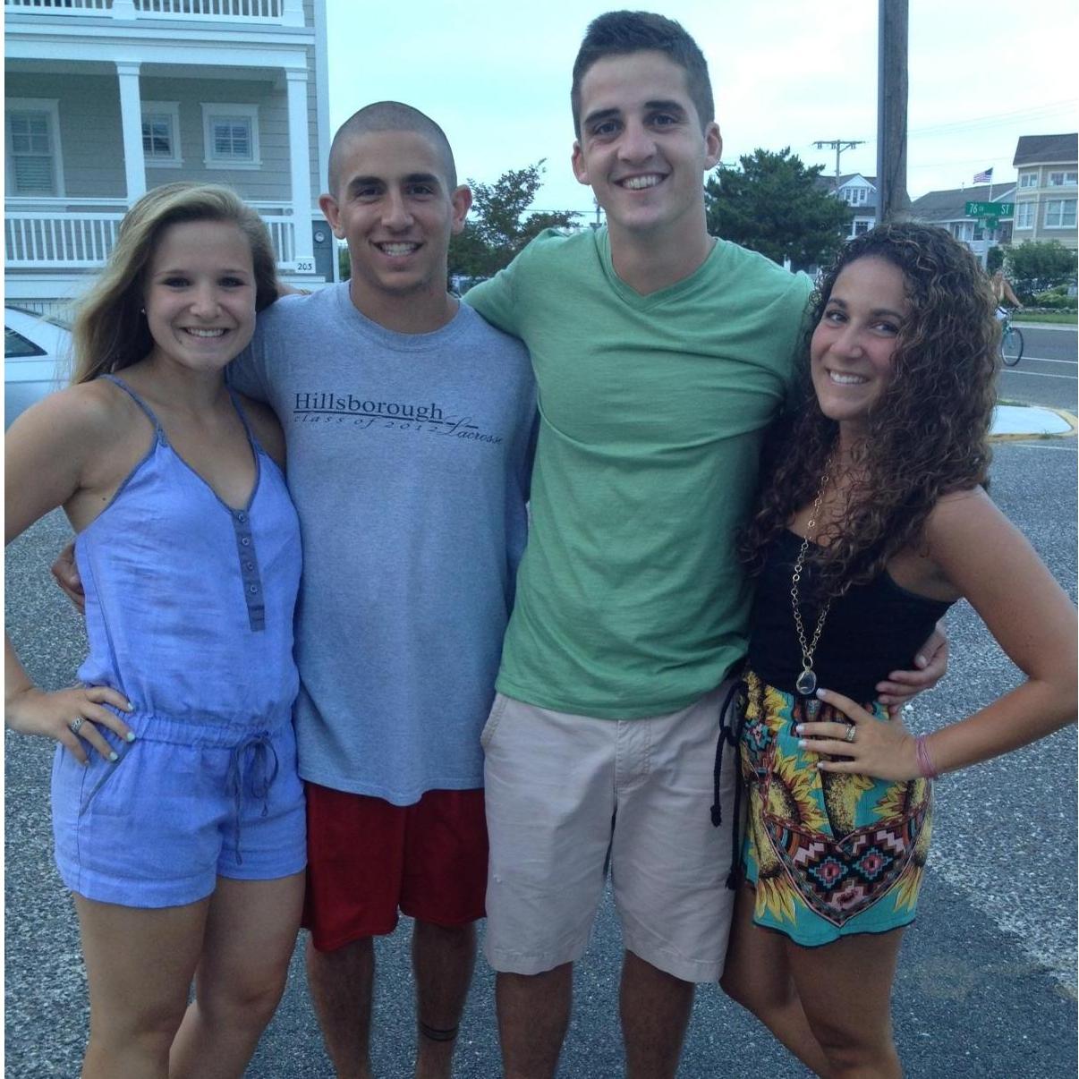 Joe's shaved head days, at the beach.