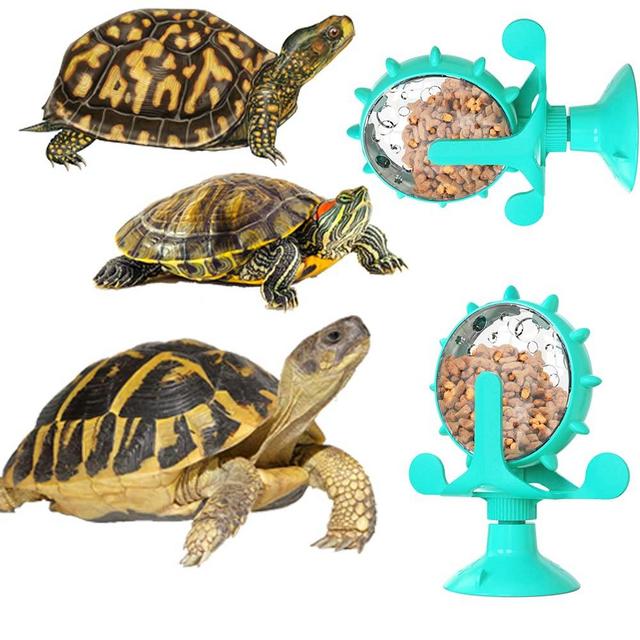 Tortoise Treat Ball Toy, 360° Rotating Tortoise Pet Toys with Suction Cup, Tortoise Food Dish, Fruit Vegetable Feeder Holder, Turtle Enrichment Toys, Tortoise Habitat, Turtle Feeding Accessories