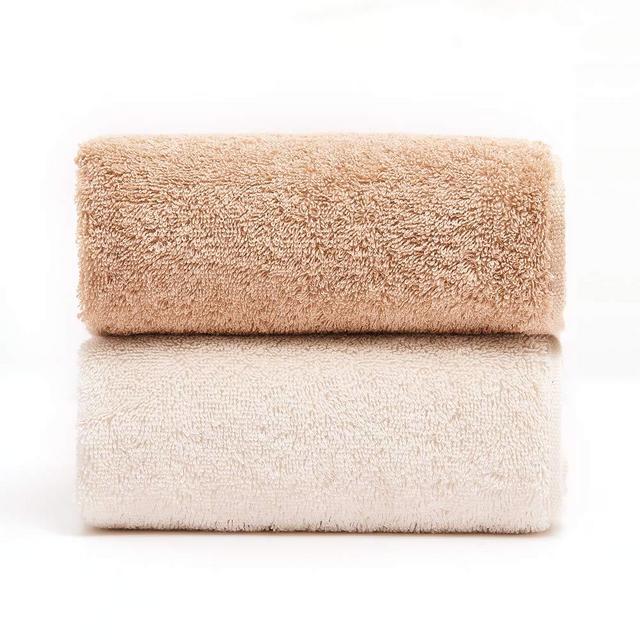 Sanli 100% Organic Cotton Facial Towel/Hand Towel Set of 2 (About 13"x30" Each), Chemical-Free, Undyed, Unbleached, Eco-Friendly, Zero FWA