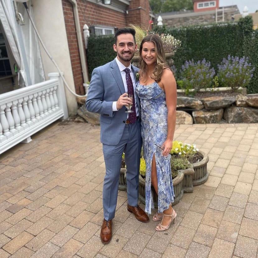 Our first photo together- we celebrated the wedding of Joe and Marissa!