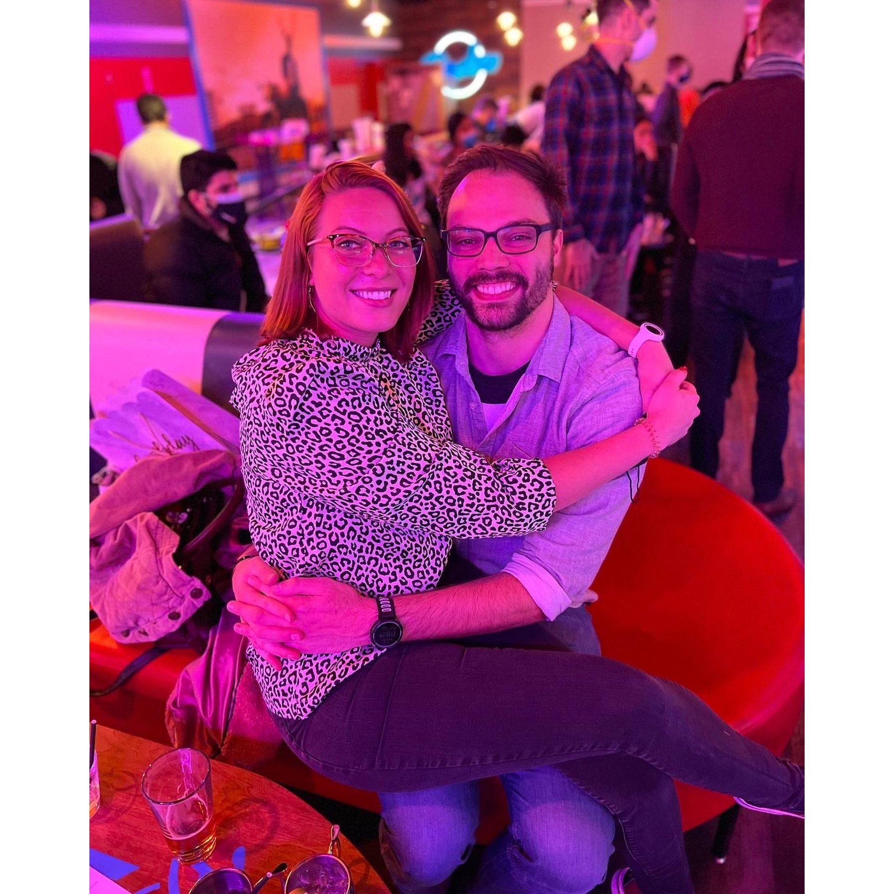 Joel surprised Dani with a night of bowling with her friends for her 29th birthday