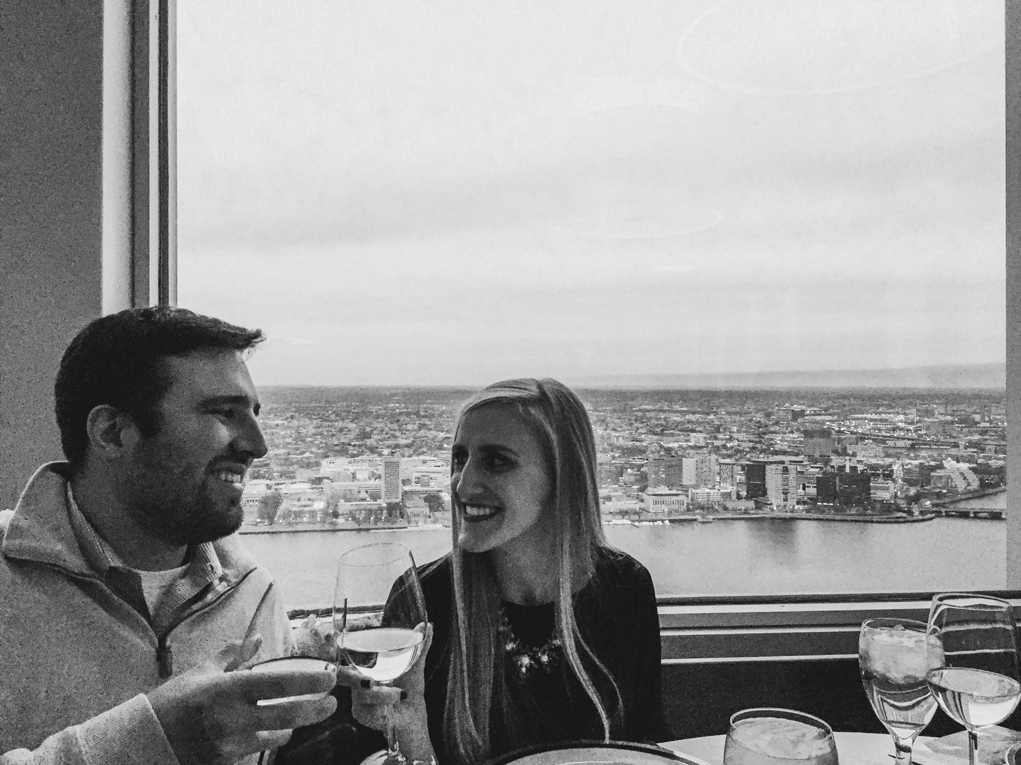 February 2017 - Dinner at Top of the Hub in Boston while visiting Brad.