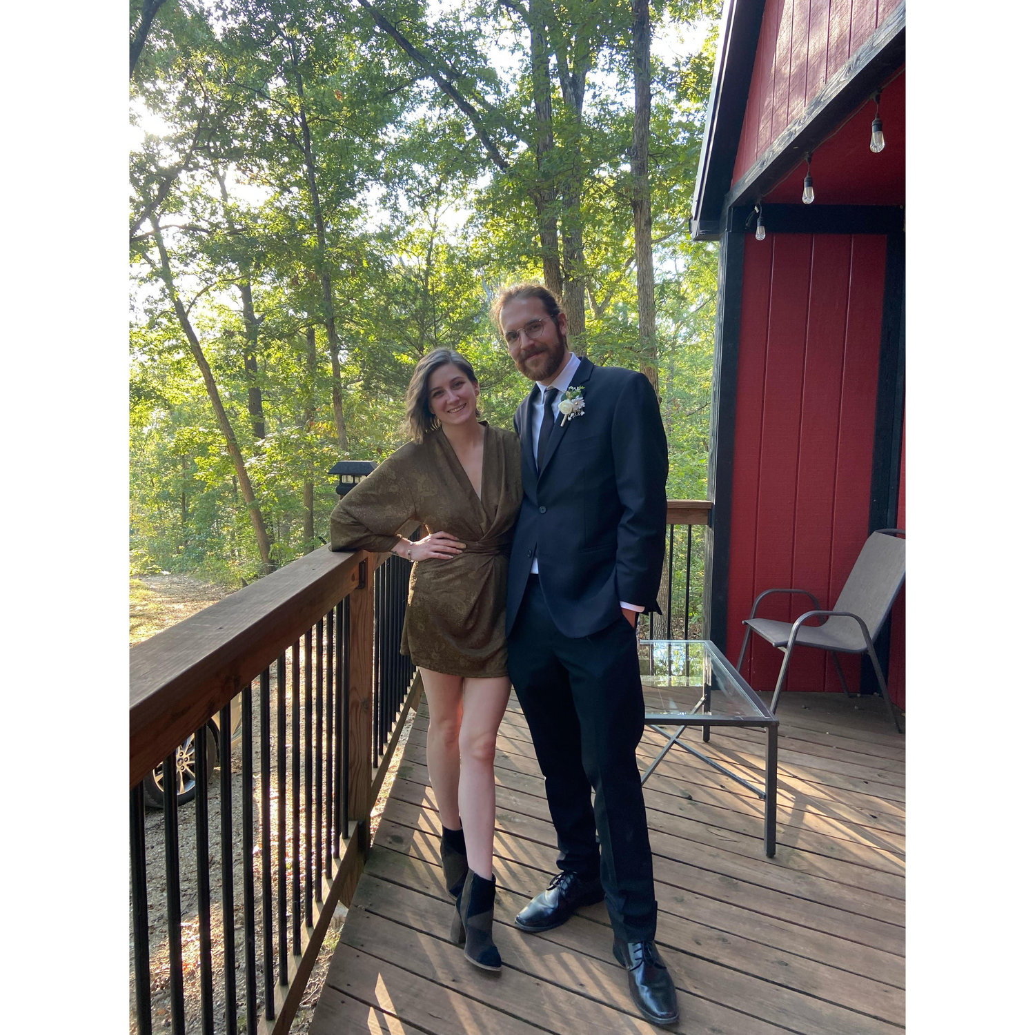 Us today at our friends wedding, enjoying each others company and lives <3