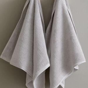 Turkish Ribbed Quick Dry Hand Towel (Set of 2) in Silver