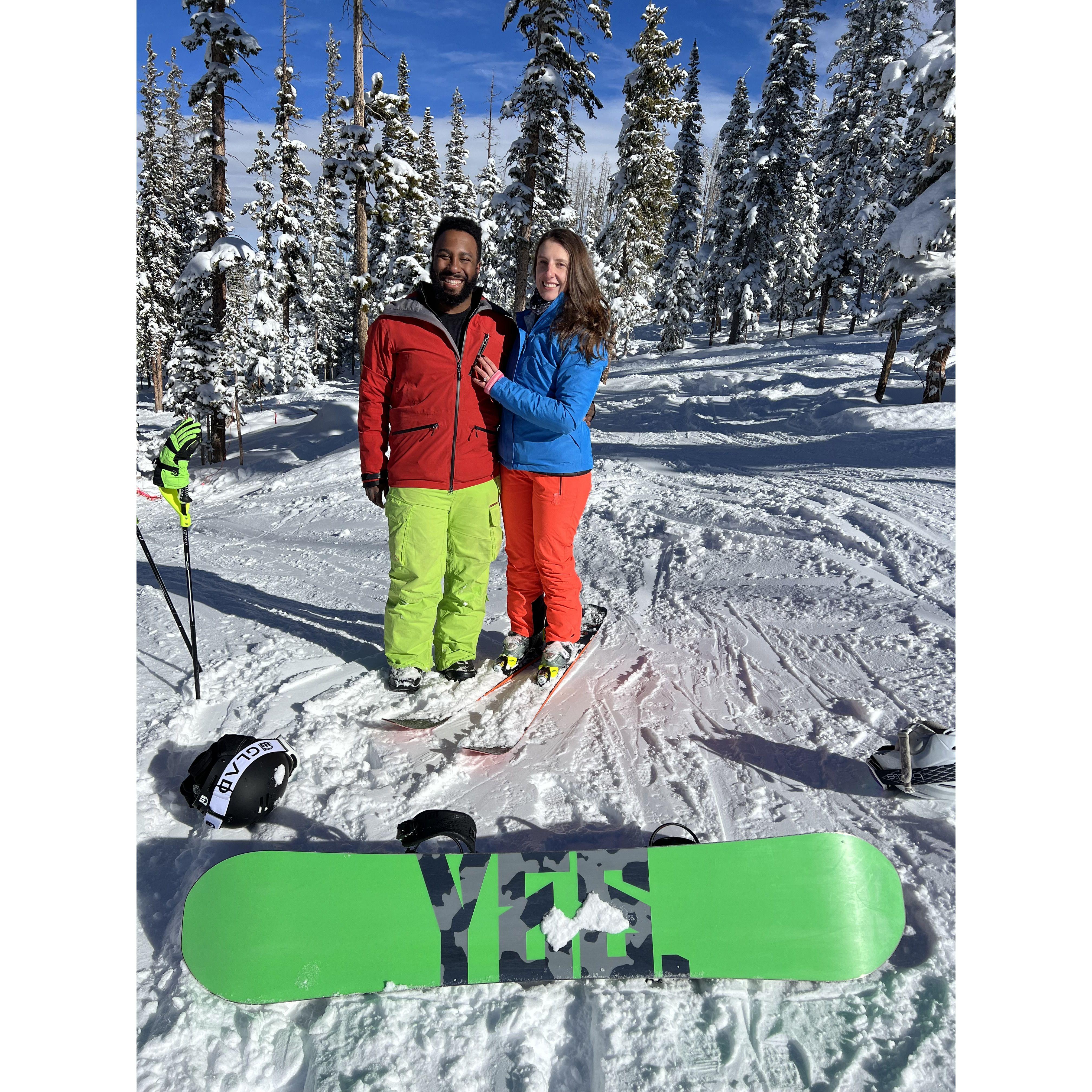 Proposal day- featuring the perfect snowboard!