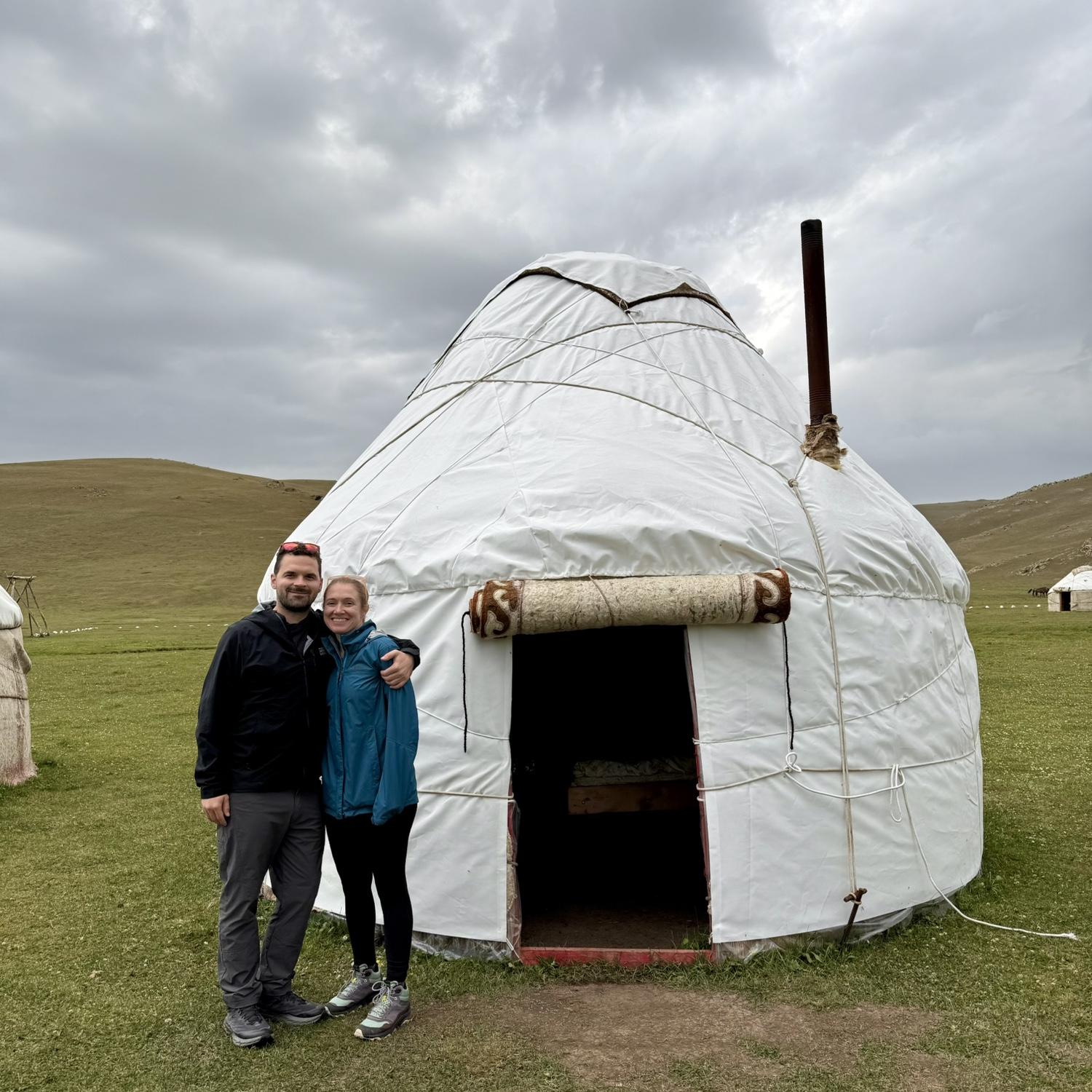 Our first night sleeping in a yurt