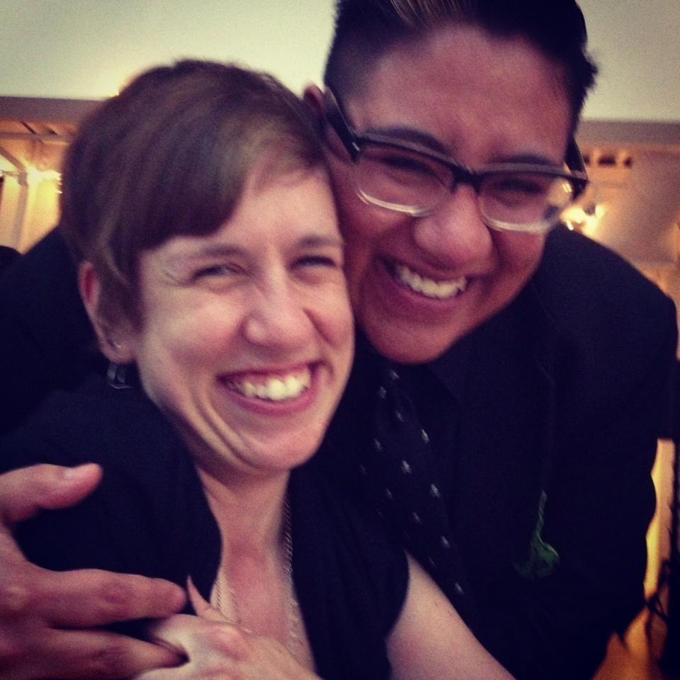 At a friend's wedding in the early days--2014!
