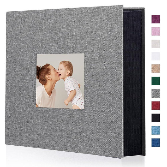 Artmag Fabric Photo Album 4x6 1000 Large Capacity for Family Wedding Anniversary Linen Album Holds 1000 Horizontal and Vertical Photos (1000 Pockets, Grey)