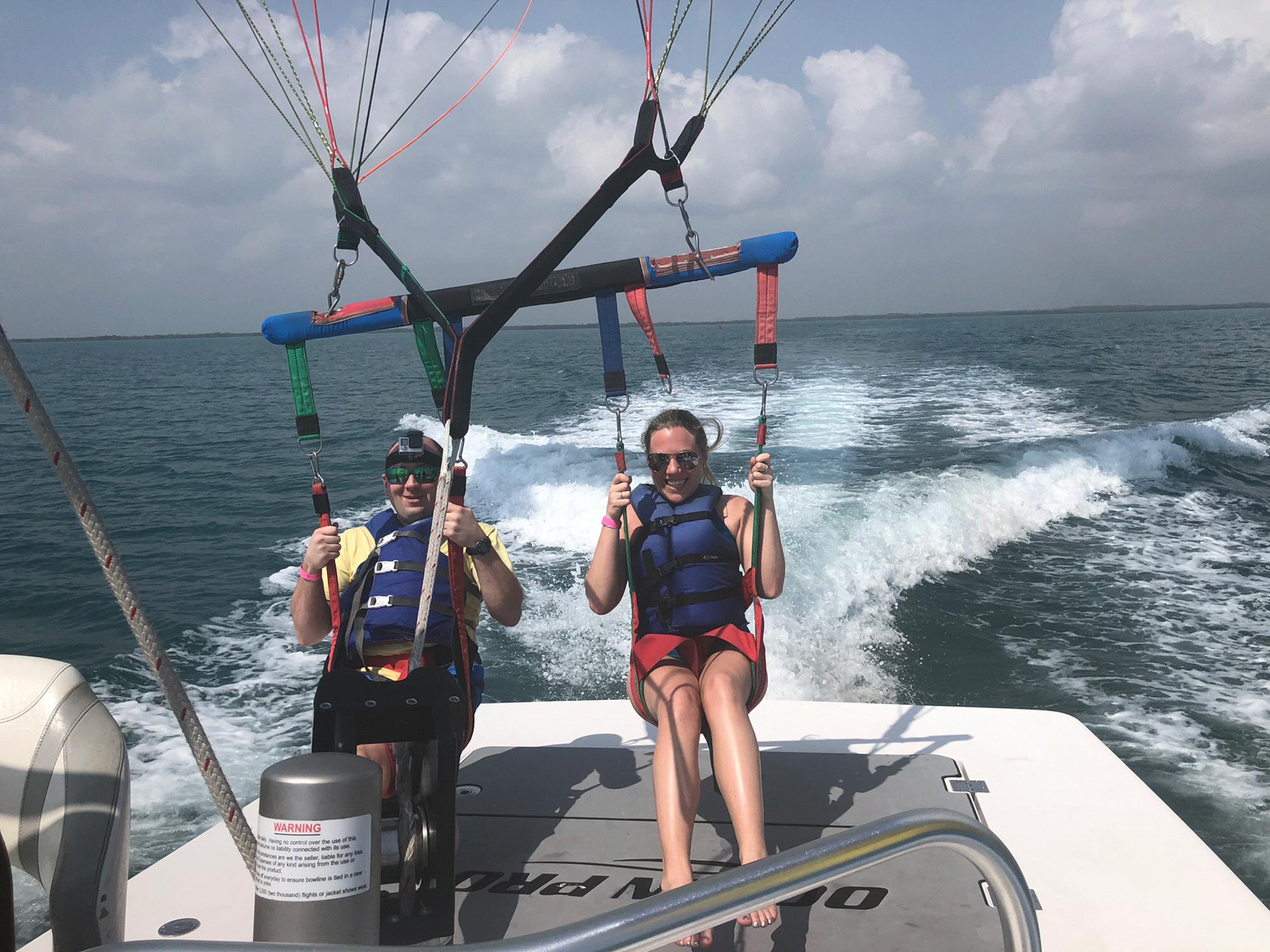 Parasailing - our first cruise together 🛳
