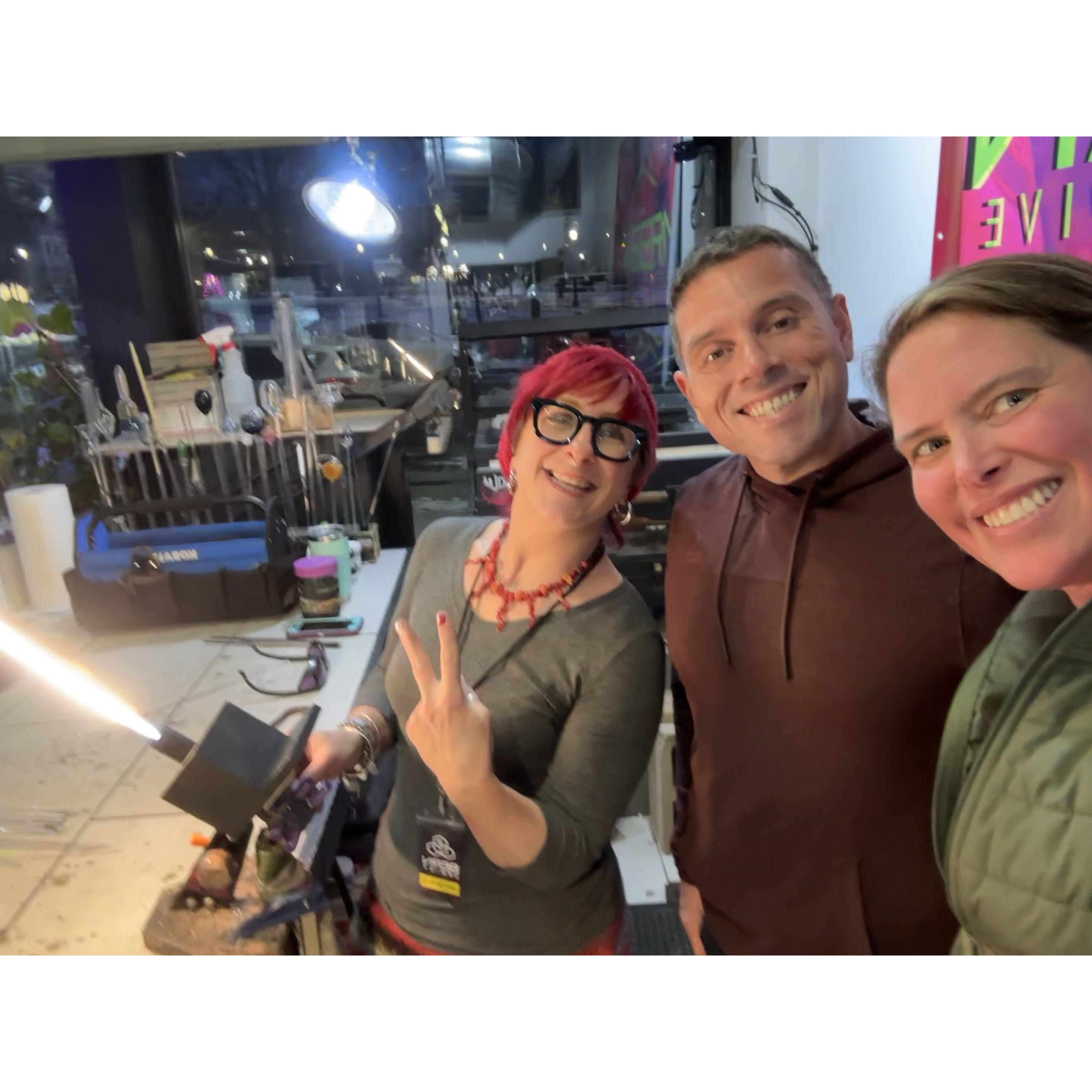 Glass blowing class with Family Tree Glass Owner
Bern Gallery Burlington, VT