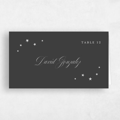 Grey Simple Wedding Place Card - Emery