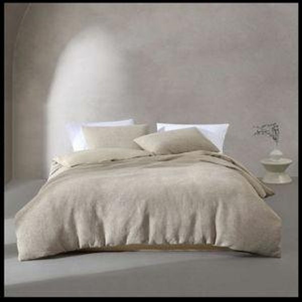 Calvin Klein Microwaffle Solid Reversible 3 Piece Duvet Cover Set - Beige, Queen Duvet Cover + 2 Standard Shams