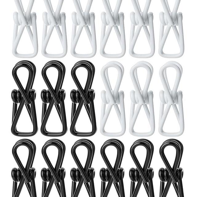 Mr. Pen- Chip Clips, 18 Pack, 2 Inch, Black & White, PVC-Coated Steel Clips for Food Bags