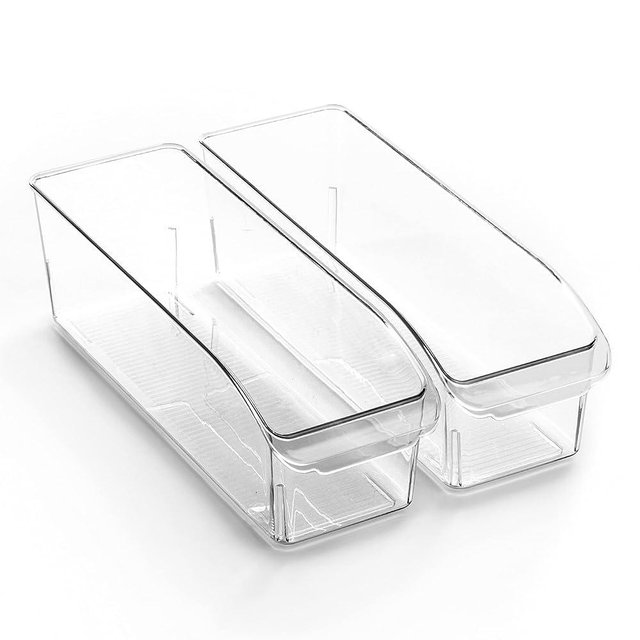 BINO | Plastic Storage Bins, Small | THE CURVE COLLECTION | Multi-Use Organizer Bins | Storage Containers Kitchen, Pantry and Home Organization | Fridge Organizers | Pantry Organization and Storage