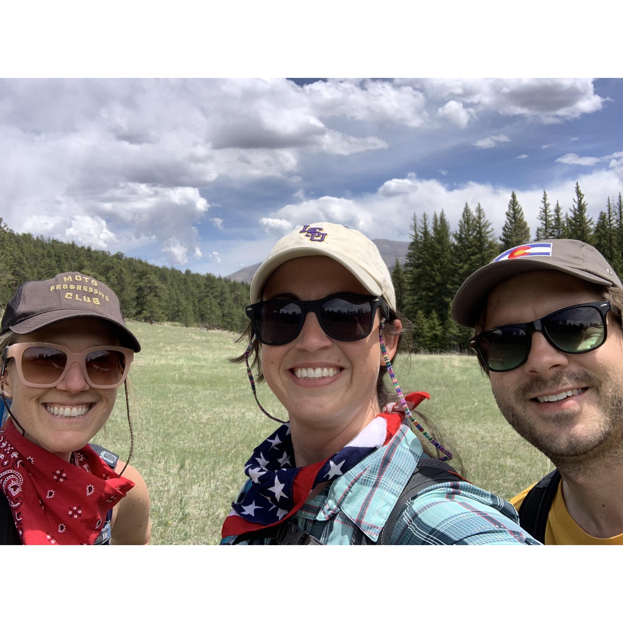 Camping with our future officiant Amanda! On this trip Alison learned about Dan's bad puns, and Dan learned that Alison knows how to make a hell of a camping meal. It even snowed a bit.