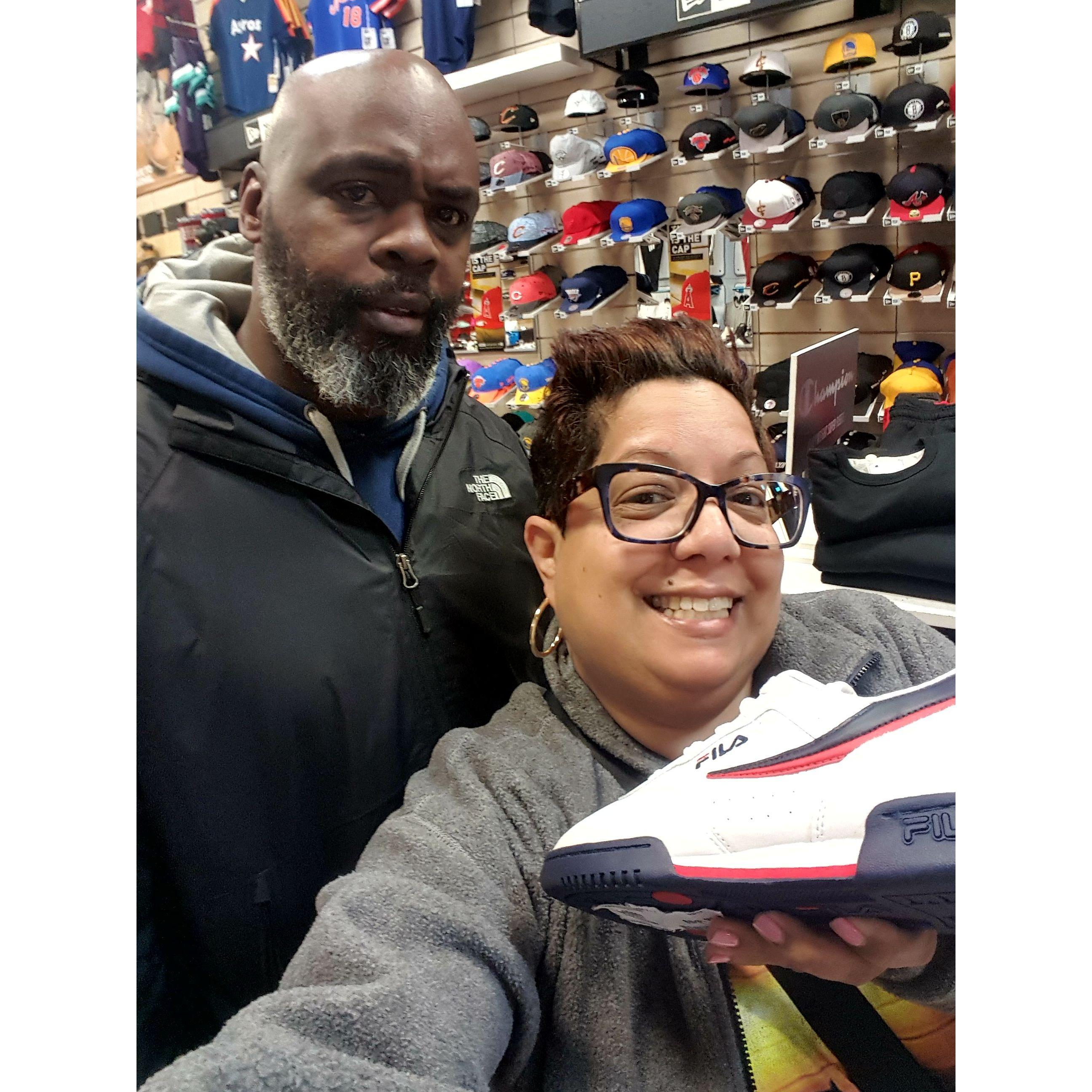 Stacey finally got her FILAs that she's wanted since middle school, during a visit to NYC!