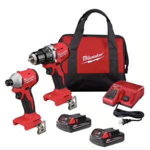 Milwaukee M18 Compact Cordless Brushless 2 Tool Combo Kit