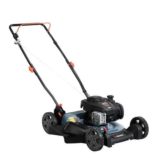 SENIX LSPG-M3 21-Inch Gas Lawn Mower with 125 cc 4-Cycle Briggs & Stratton Engine, Mulching and Side Discharge, 6-Position Dual Lever Height Adjustment