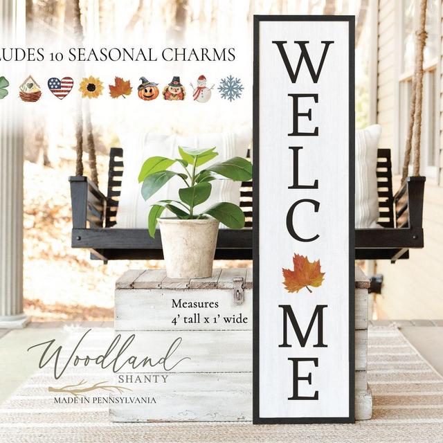 Welcome Porch Sign with Interchangeable...