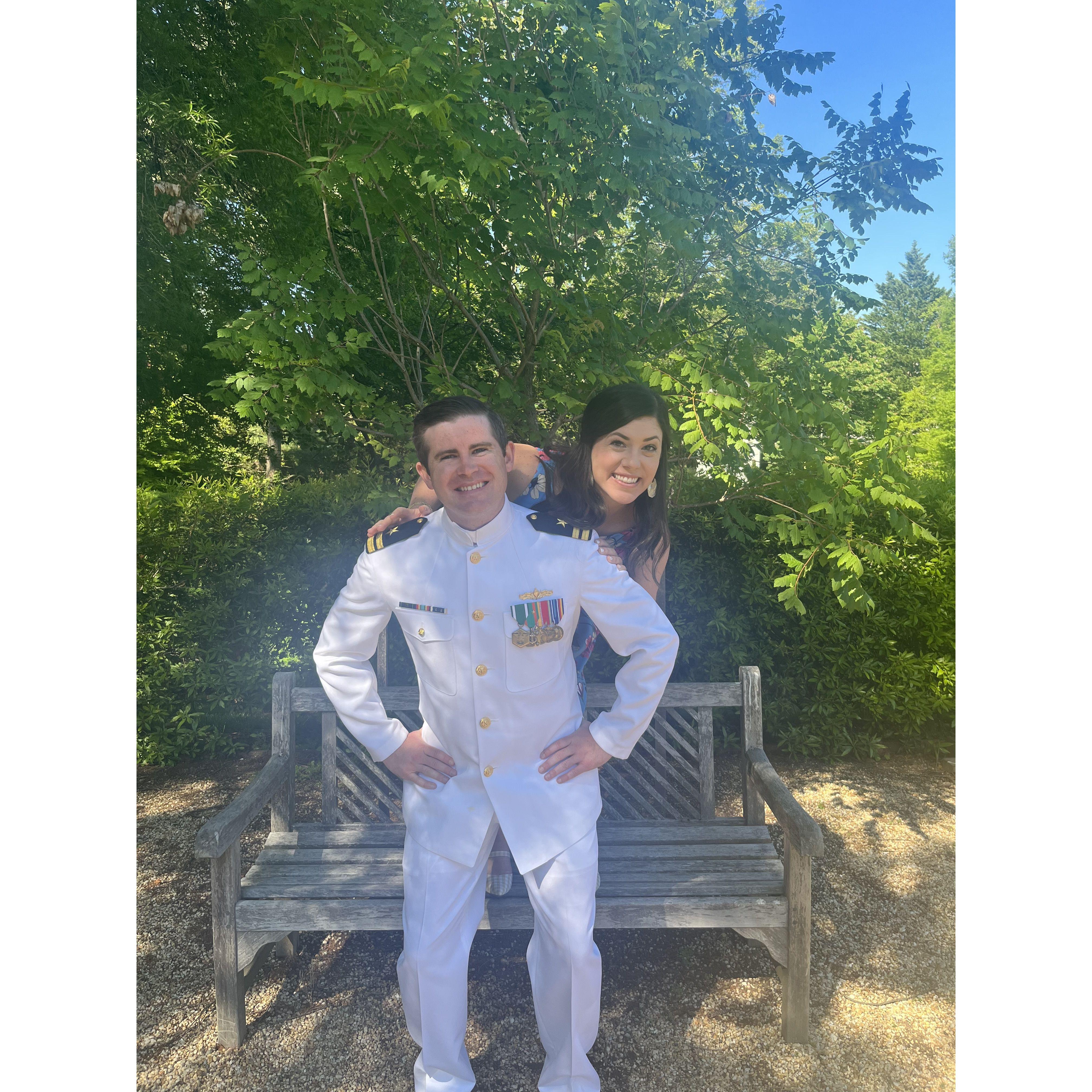 Doing our best Richard Gere & Debra Winger impression from "An Officer and a Gentleman" in Annapolis, MD.