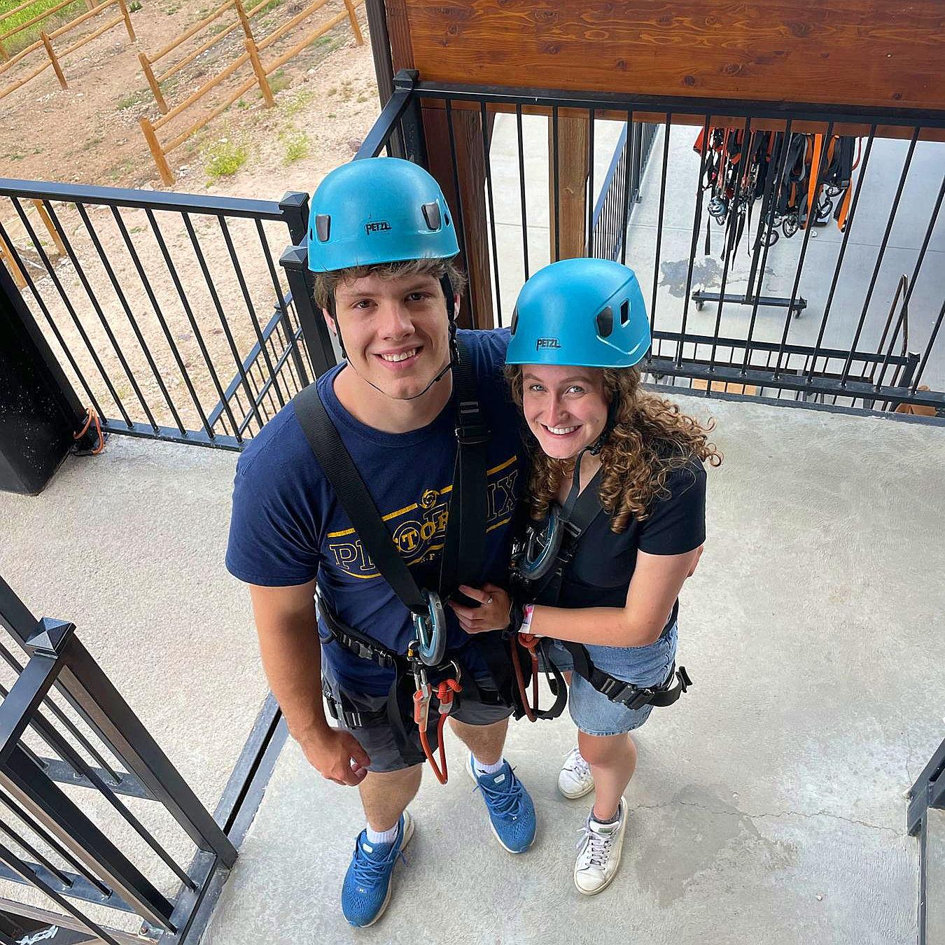 Jones family reunion: Getting ready to zip-line!