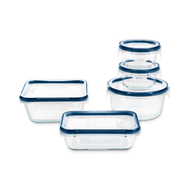 Pyrex Freshlock Plus Microban 10-Pc. Glass Food Storage Set