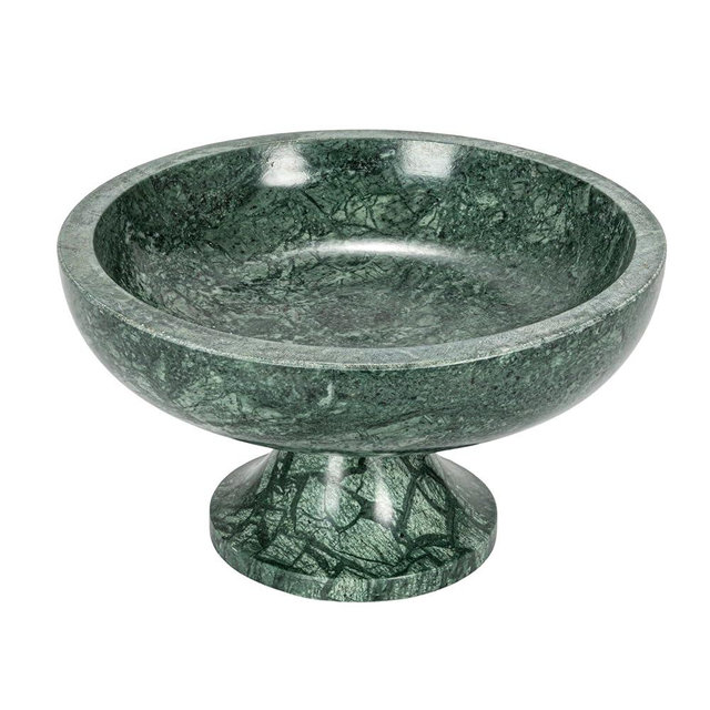 Bloomingville Marble Food Pedestal Bowl, Green