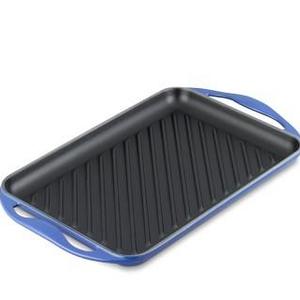 Le Creuset Cast-Iron Rectangular Skinny Grill, Lapis