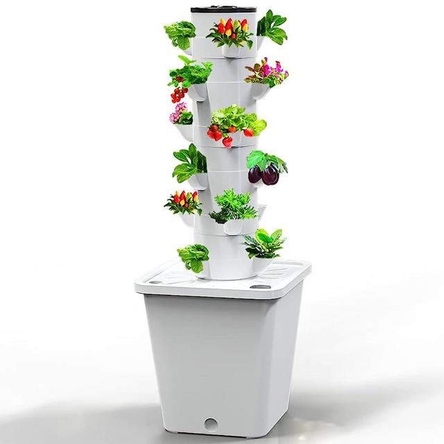 Tower Garden Hydroponics Growing System,Indoor Smart Garden,Nursery Germination Kit Including Smart Plug,Water Level,Water Pump(No Seedlings Included)