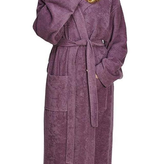 Arus Women's Pacific Hooded Turkish Cotton Bath Robe with Full Length Options