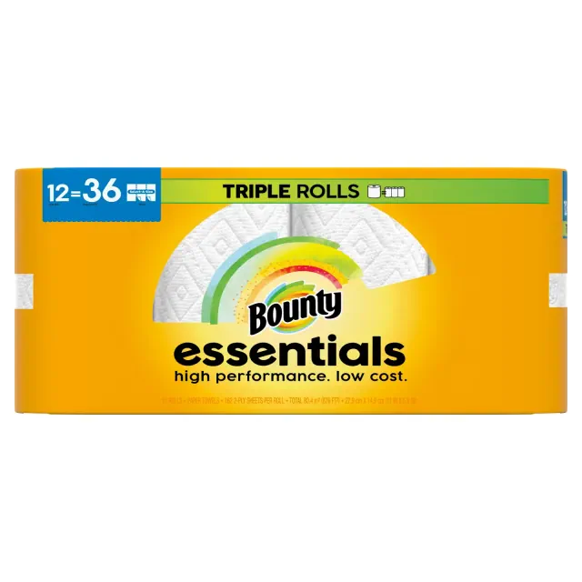 Bounty Essentials Select-A-Size White Paper Towels - 12 Triple Rolls