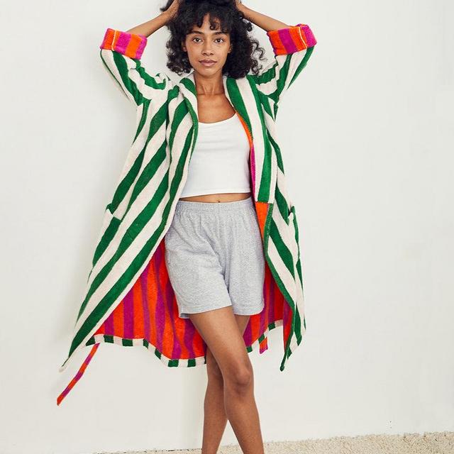 Bathrobe - Green Stripe