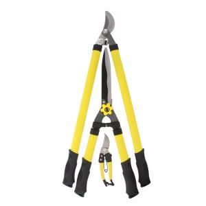 Pruner Set with Bypass Lopper, Hedge Shears and Bypass Pruner (3-Piece)