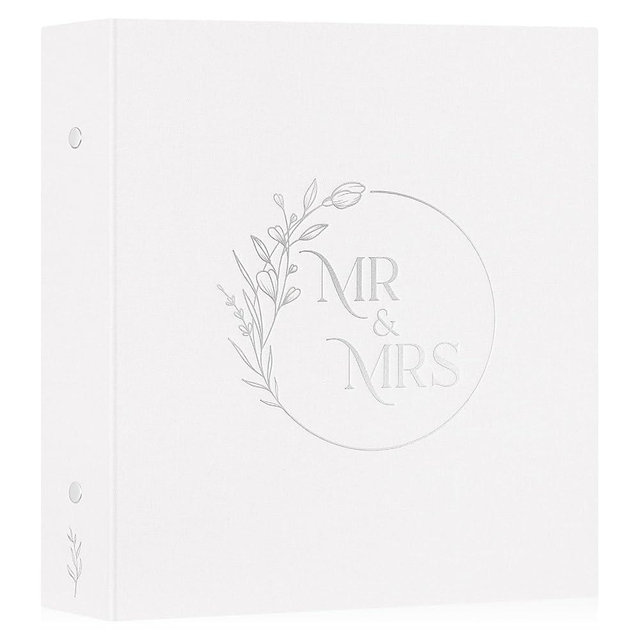 Lanpn Wedding Photo Album 4x6 600 Pockets, Large Capacity Newlywed Marriage Albums Linen Hardcover Slip in Holds 600 horizontal Vertical Photos (White)
