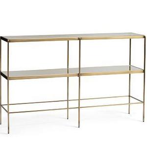 Leona Metal Console Table, Brass