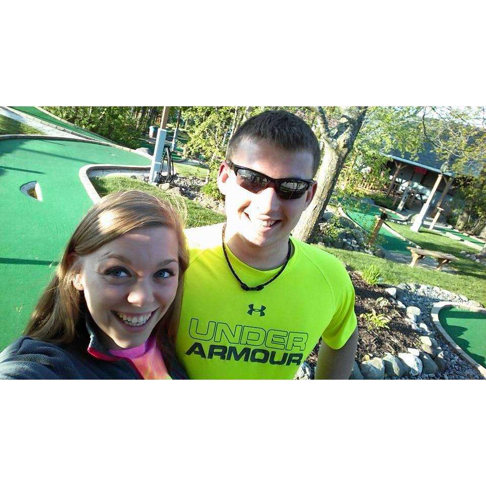 Taylor and Nathan at Tom and Jerry's Mini Golf Course in Plymouth. June 3, 2016