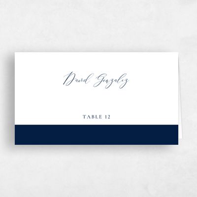 Navy, Blue Wedding Place Card - Hartwell