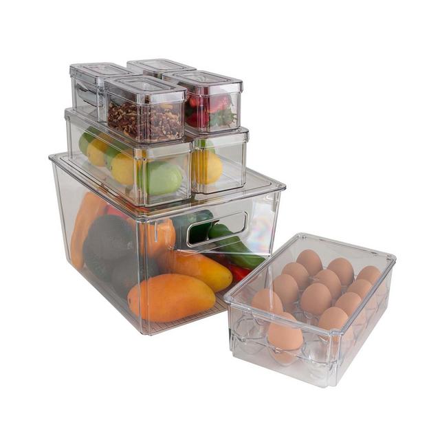 Kitchen Details Set of 8 Clear Refrigerator Organizers