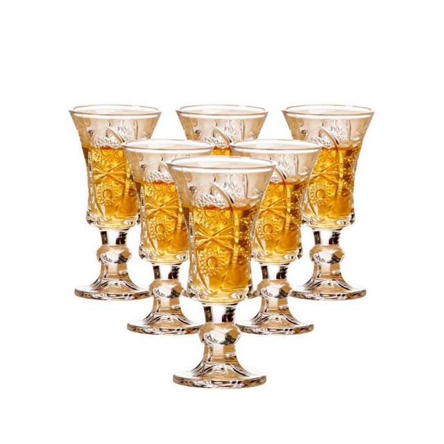 Round 1.3-Oz Shot Glasses, Lead-Free Glass, Clear Heavy Base Shot Glass Set of 6